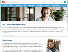 Tablet Screenshot of corporateresponsibility.csl.com.au